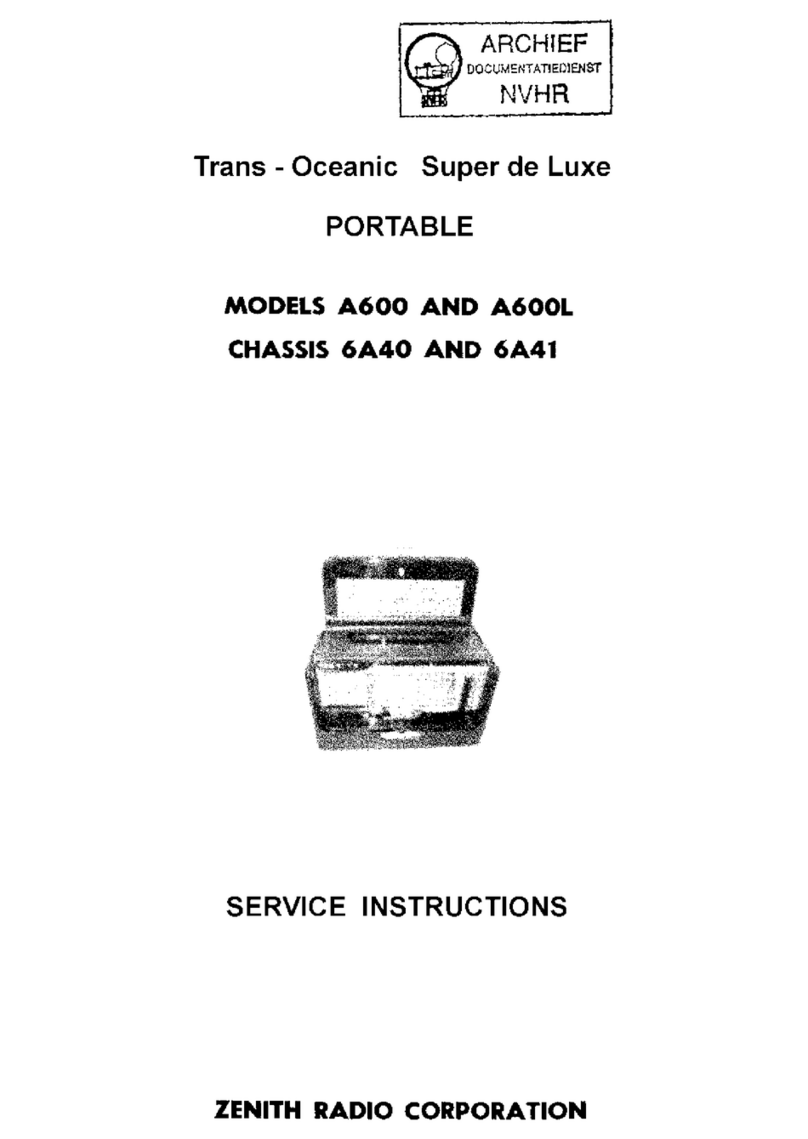 Zenith Radio Corporation A600 Trans-Oceanic Super de Luxe Operating instructions