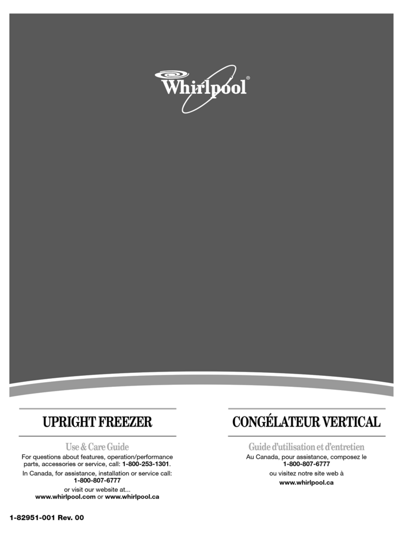 Whirlpool UPRIGHT FREEZER Use & care guide