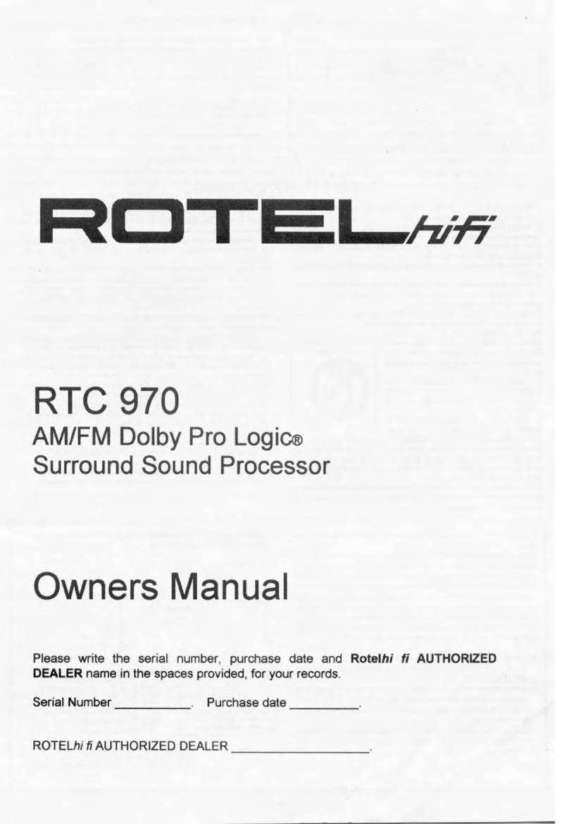 Rotel RTC 970 User manual