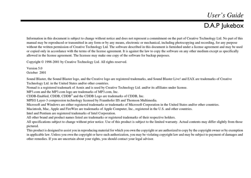 Creative NOMAD JUKEBOX 3 user guide