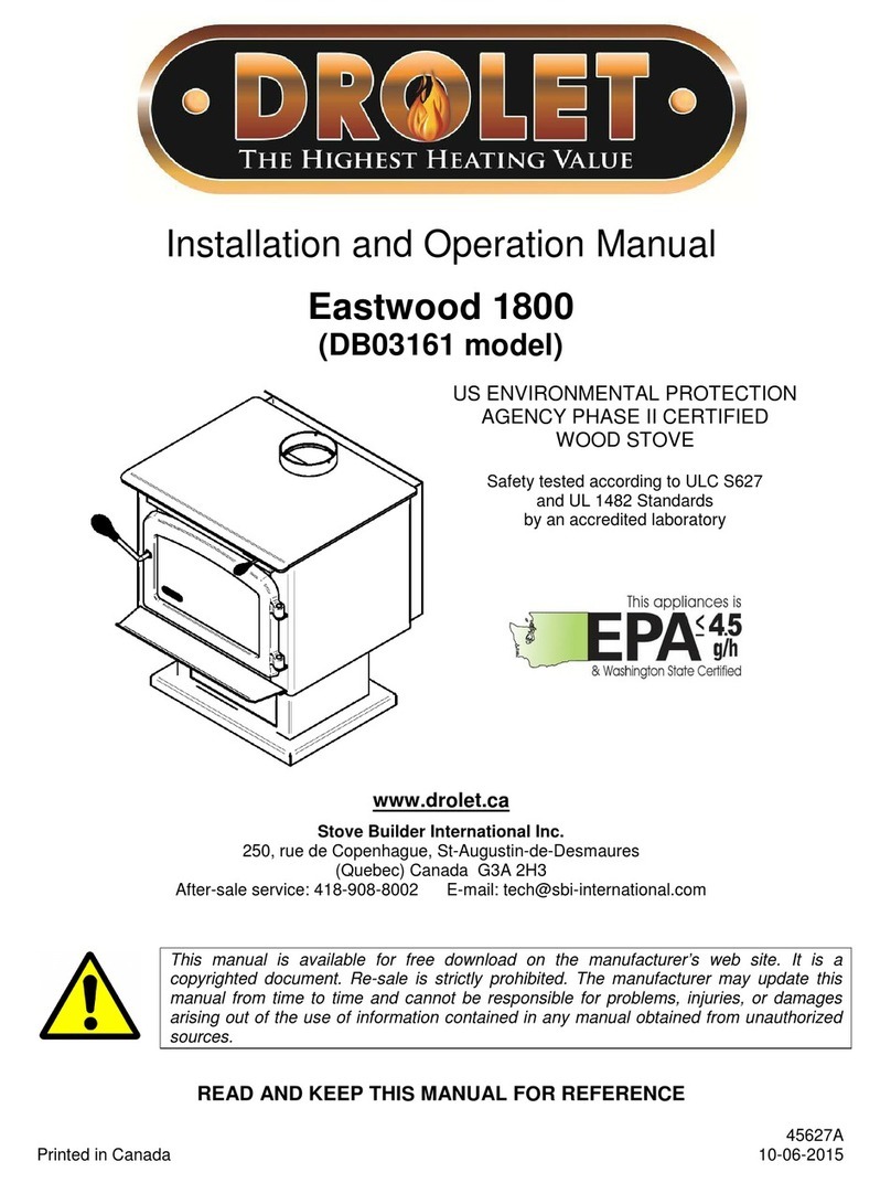 Drolet Eastwood 1800 DB03161 Installation and operation manual Drolet Eastwood 1800 DB03161 Installation and operation manual