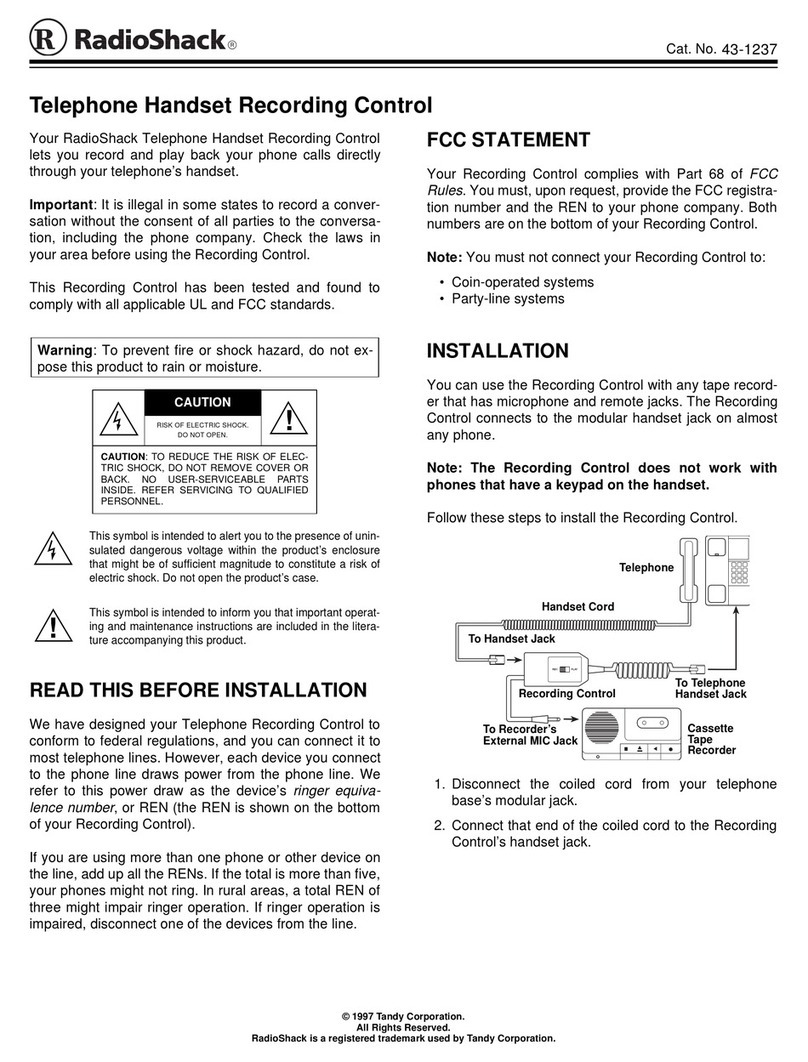 Radio Shack 43-1237 User manual