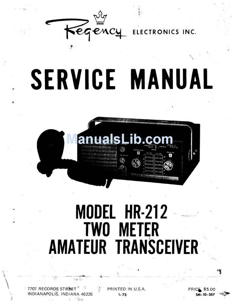 Regency Electronics HR-212 Service manual