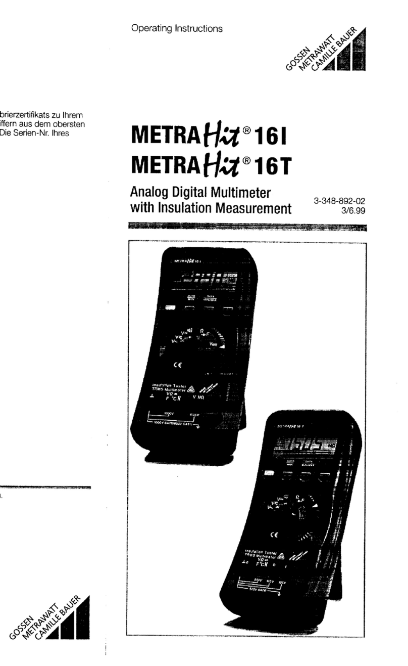 Gossen MetraWatt MetraHit 16I operating instructions