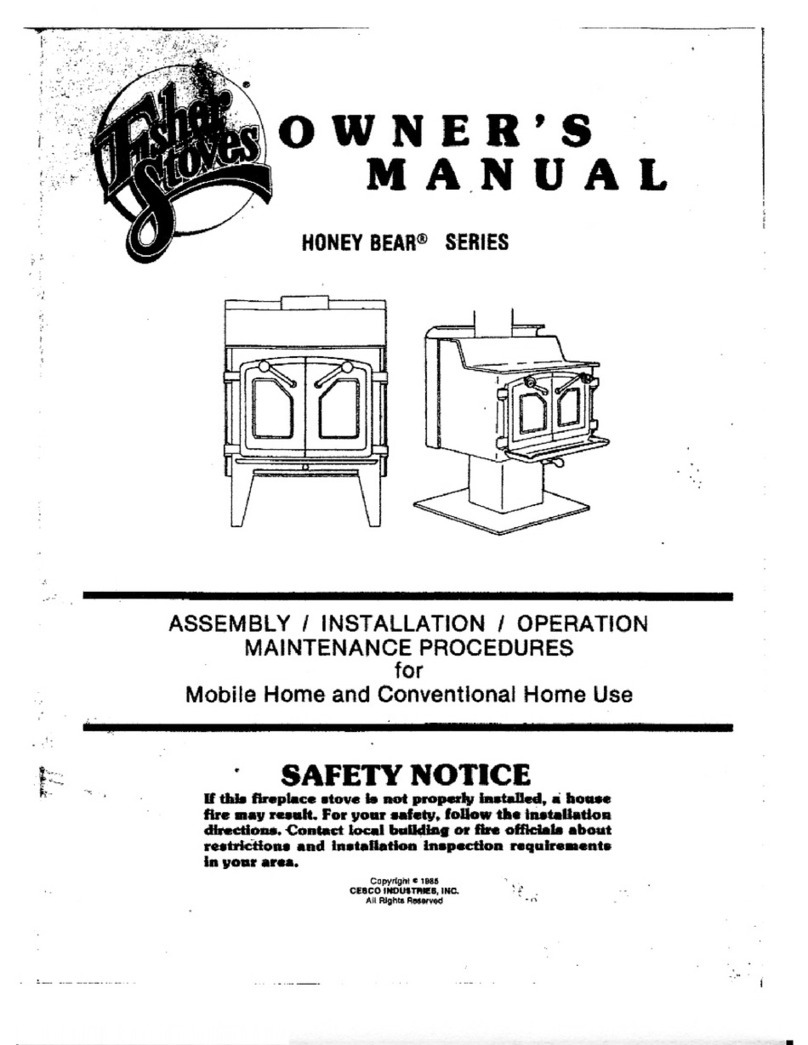 Fisher Stoves honey bear series owner's guide