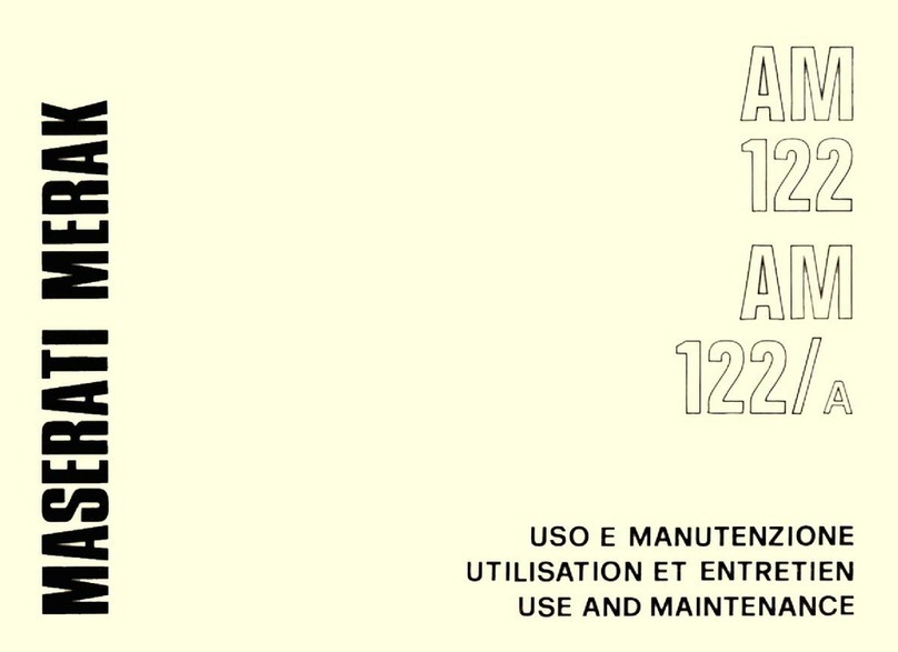 Maserati Merak AM 122 User guide
