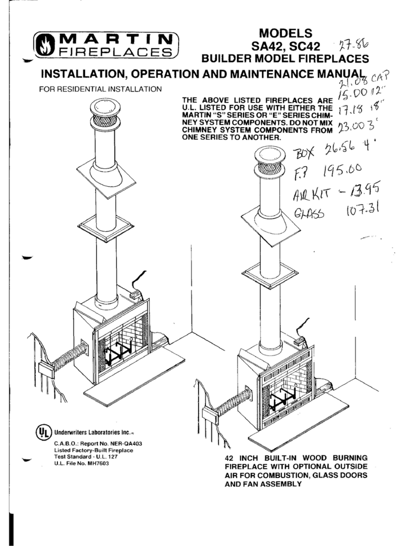 Martin Fireplaces SA 42 Installation, operation and maintenance manual