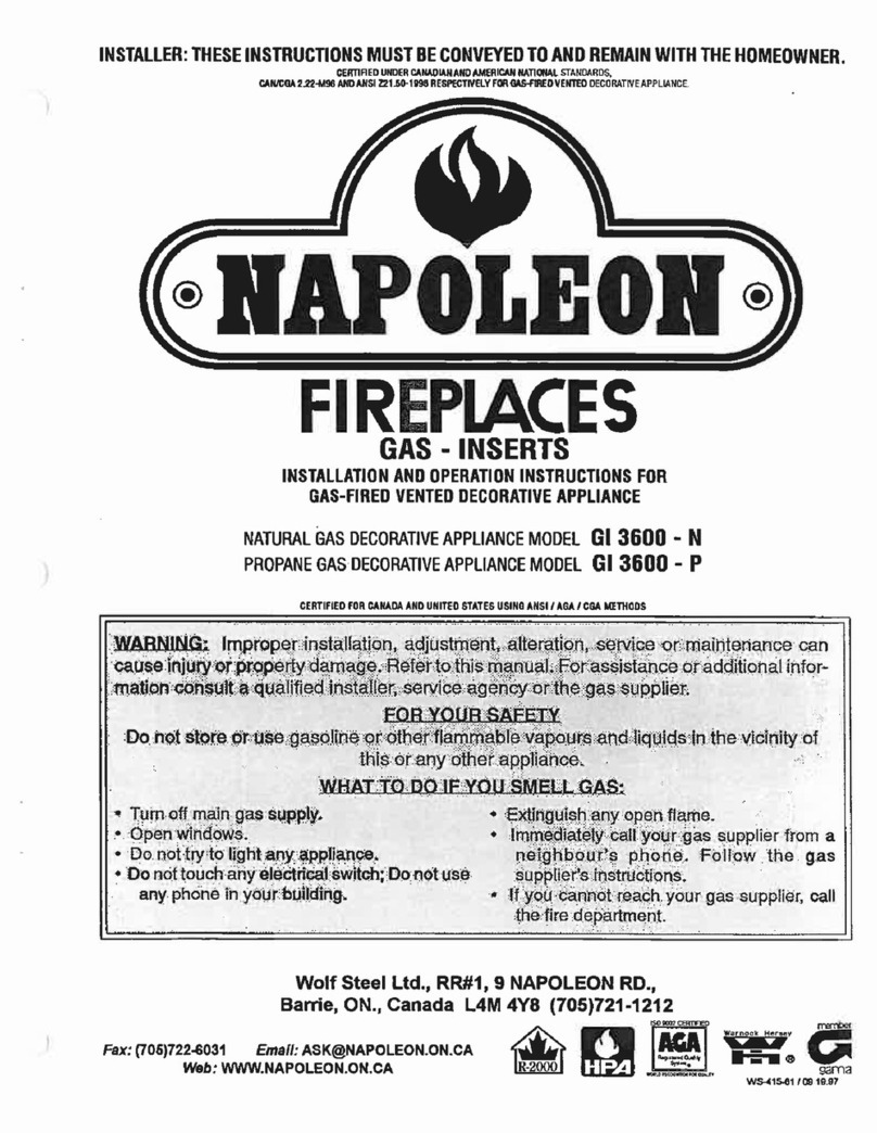 Napoleon GI 3600-N User manual