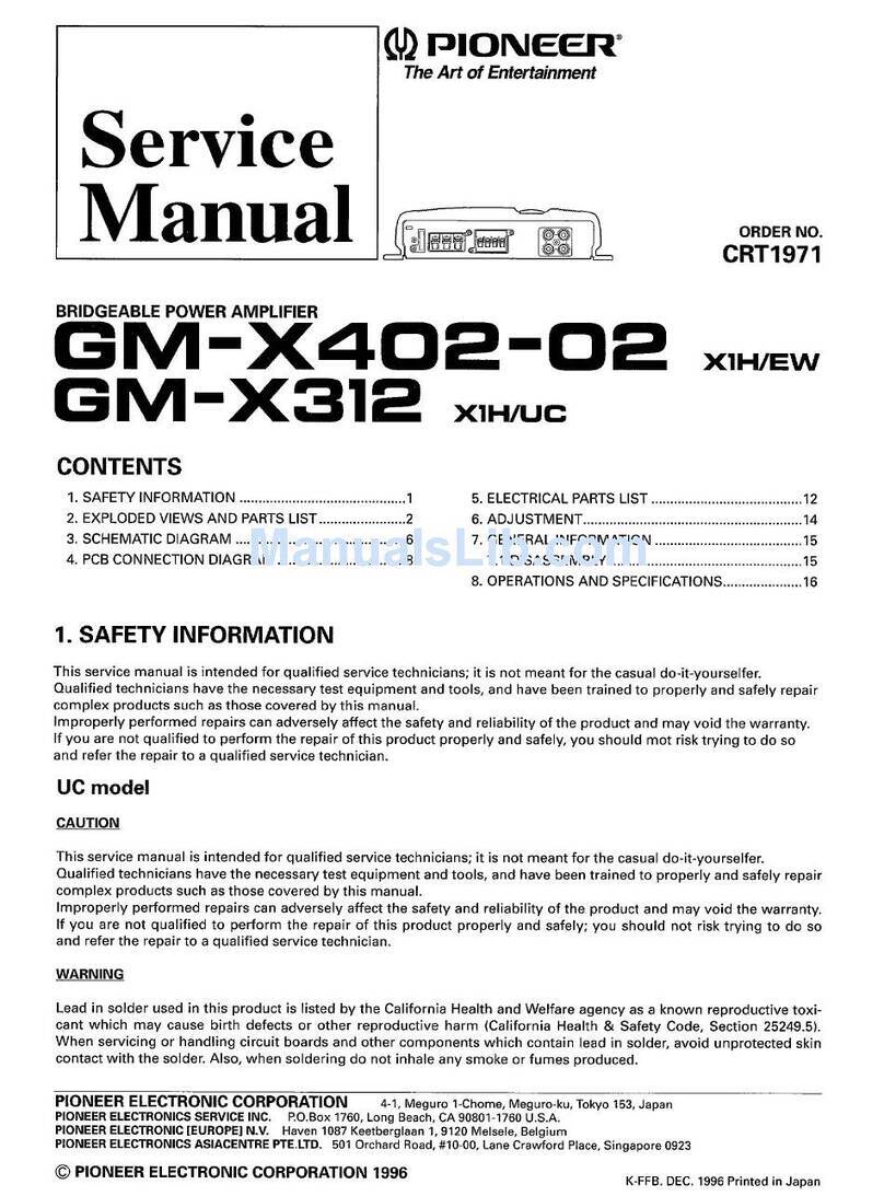 Pioneer GM-X402-02 Service manual