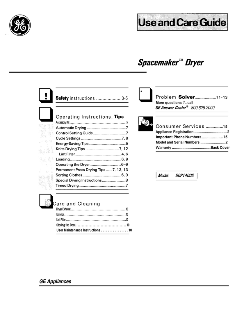 GE Spacemaker DDP1400S User manual