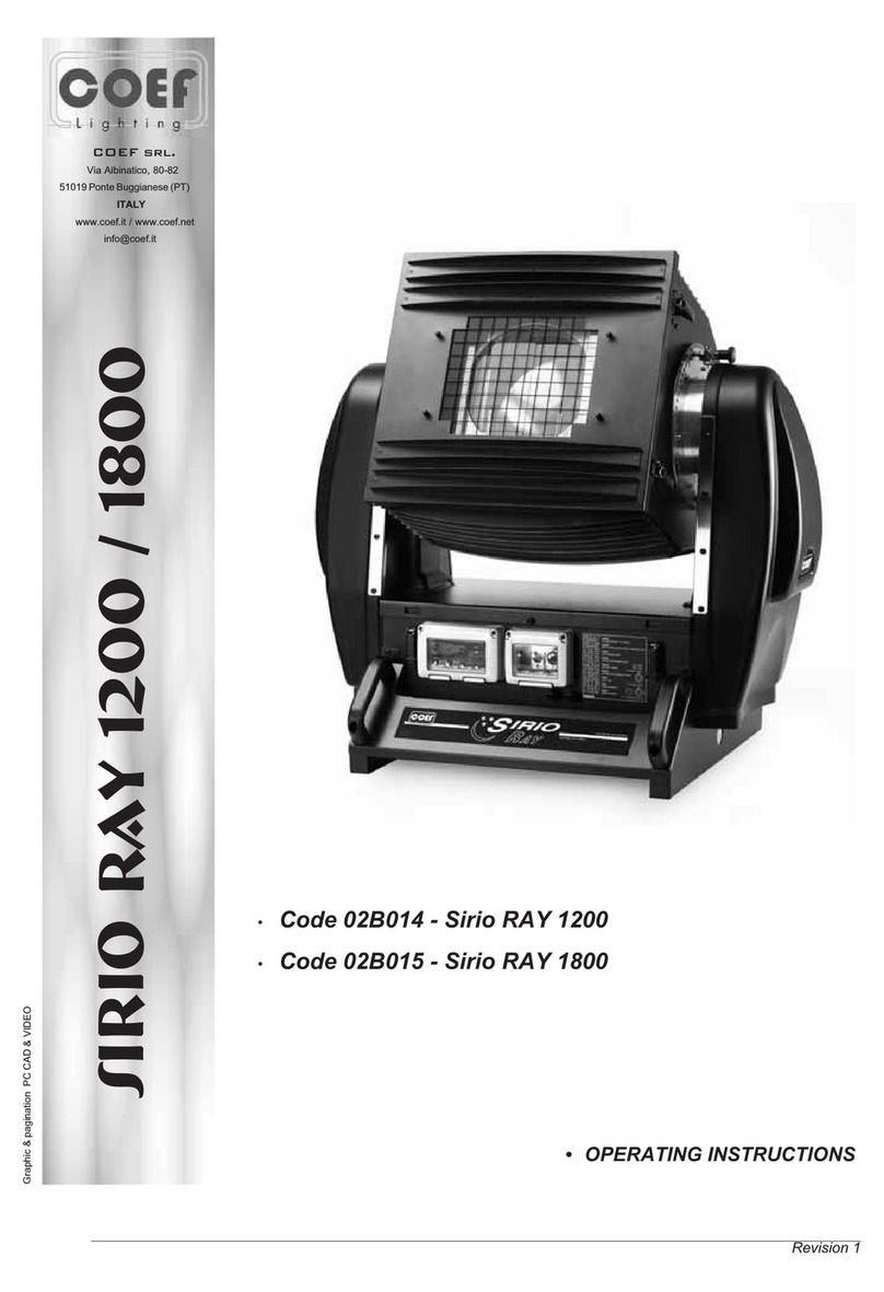 COEF Sirio RAY 1200 02B014 operating instructions