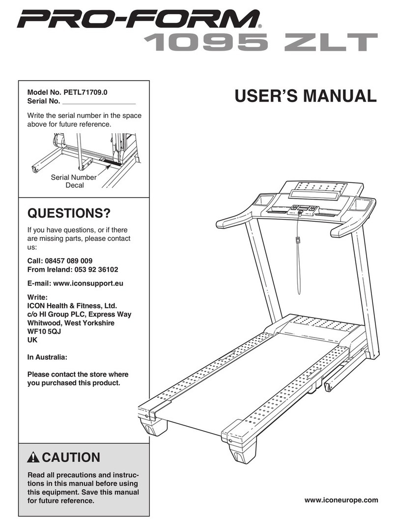 Pro-Form 1095 ZLT PETL71709.0 User manual