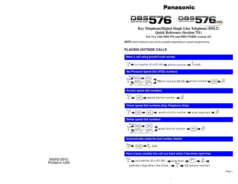 Panasonic DBS 576 User manual