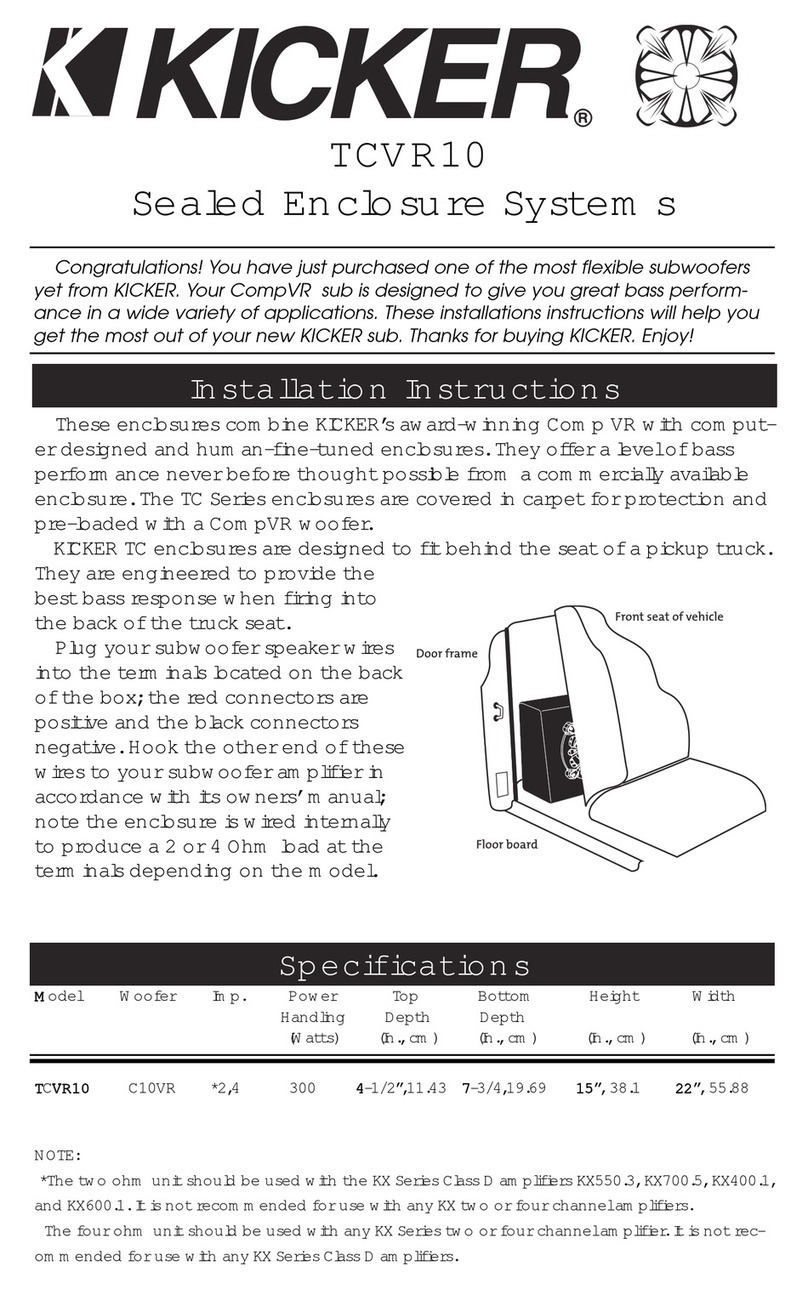 Kicker TCVR10 User manual
