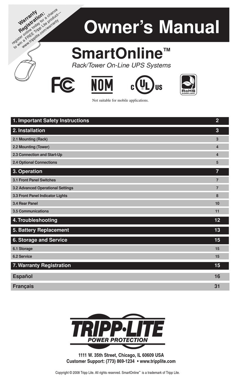 Tripp Lite SmartOnline Series owner's manual