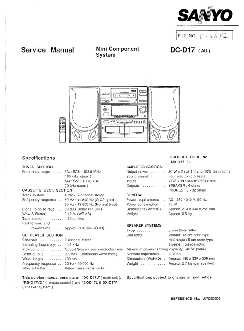 Sanyo DC-D17 Servise manual