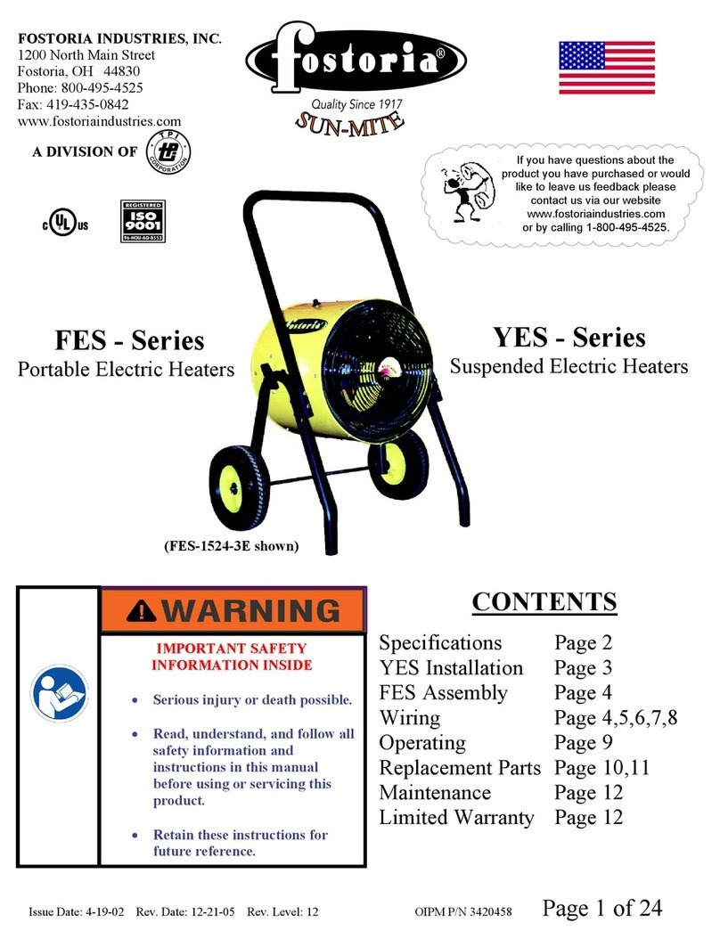 Fostoria SUN-MITE YES-1520-3A manual