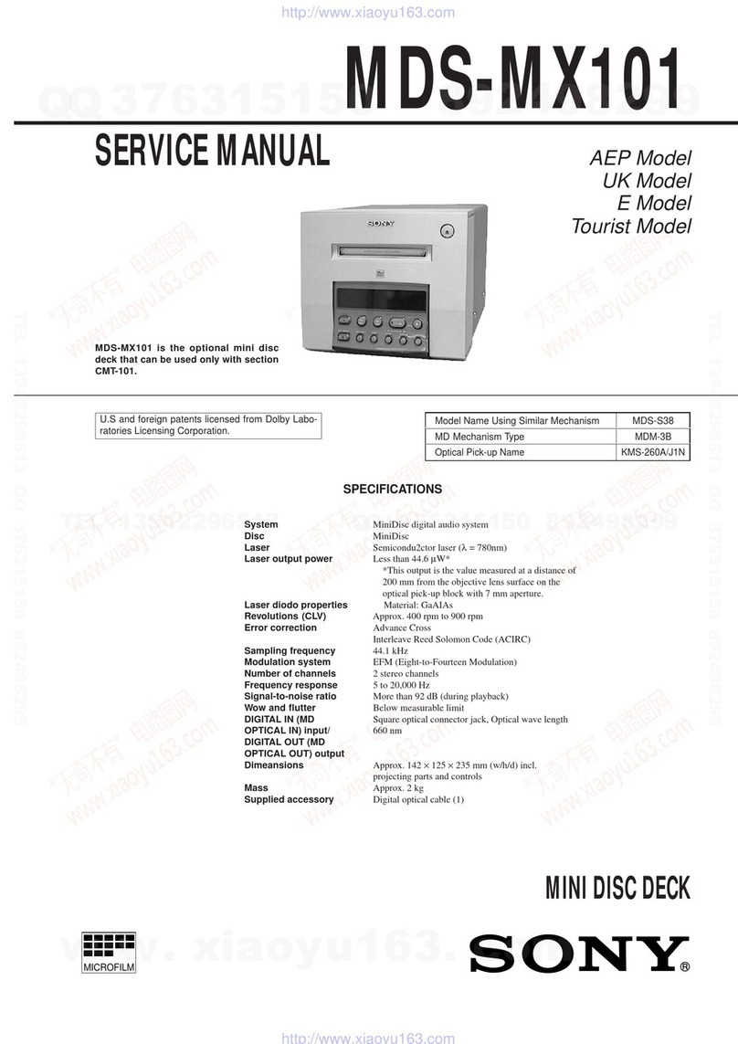 Sony MDS-MX101 User manual