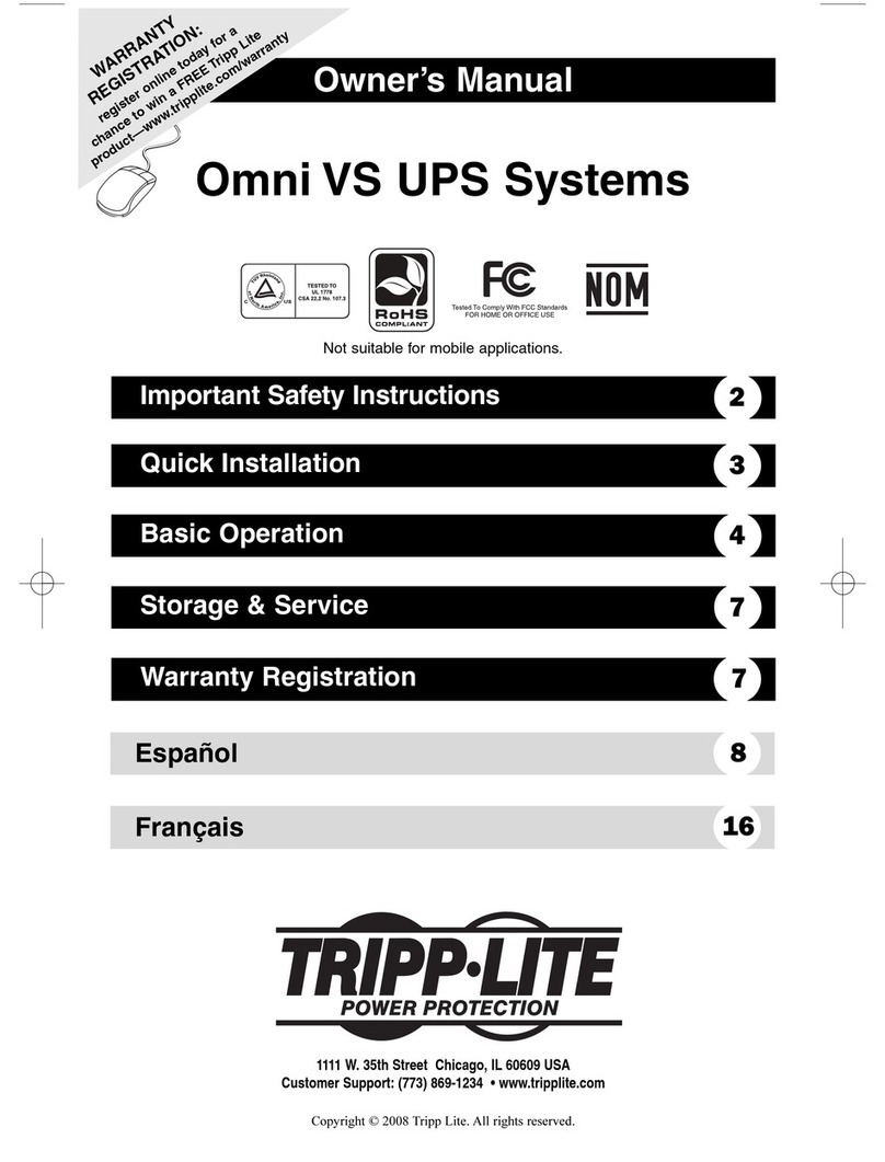 Tripp Lite Omni VS owner's manual