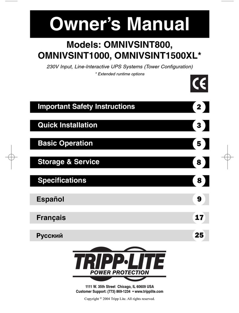 Tripp Lite OMNIVSINT800 User manual