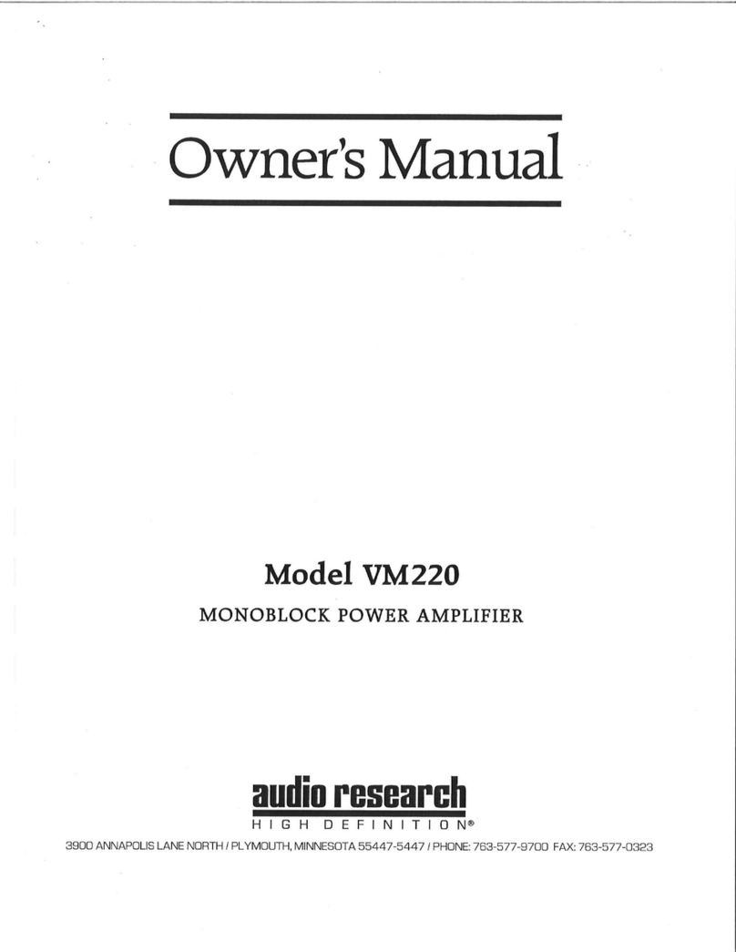 Audio Research VM220 User manual