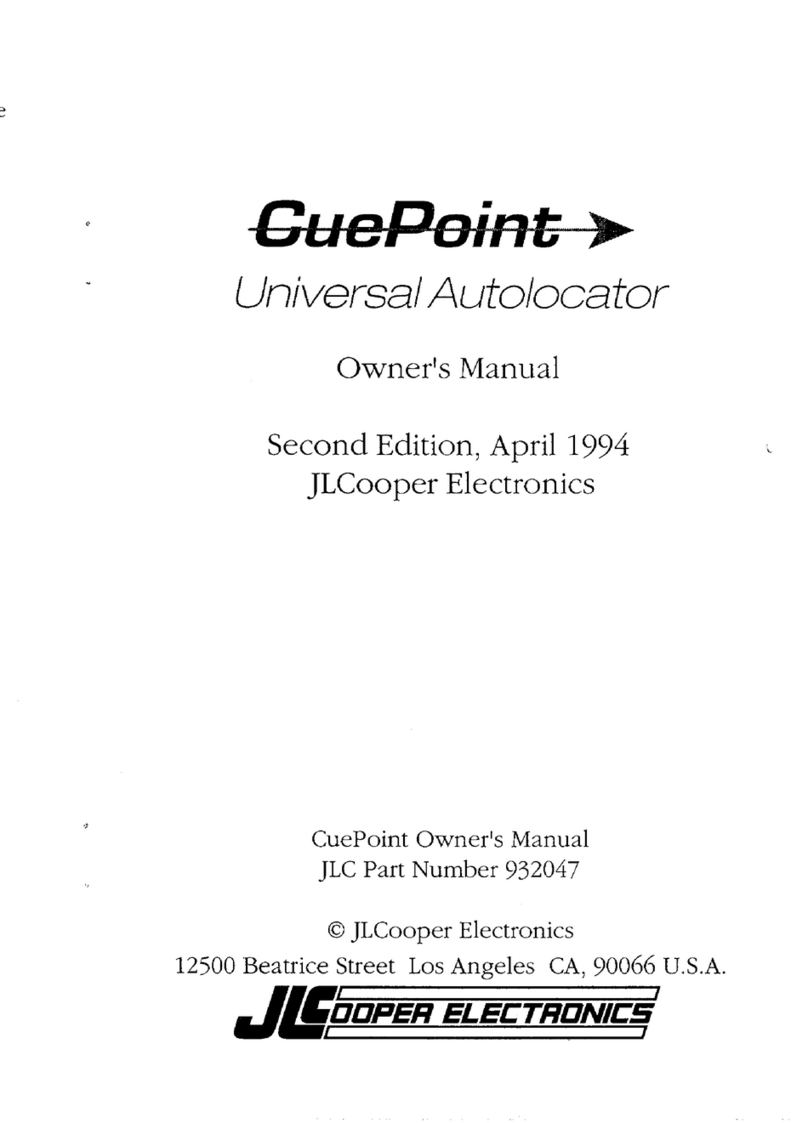 JLCooper Electronics CuePoint owner's manual