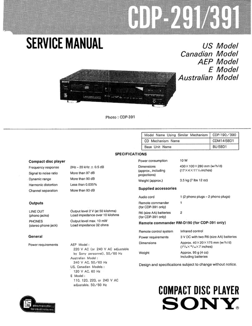 Sony CDP-291 User manual
