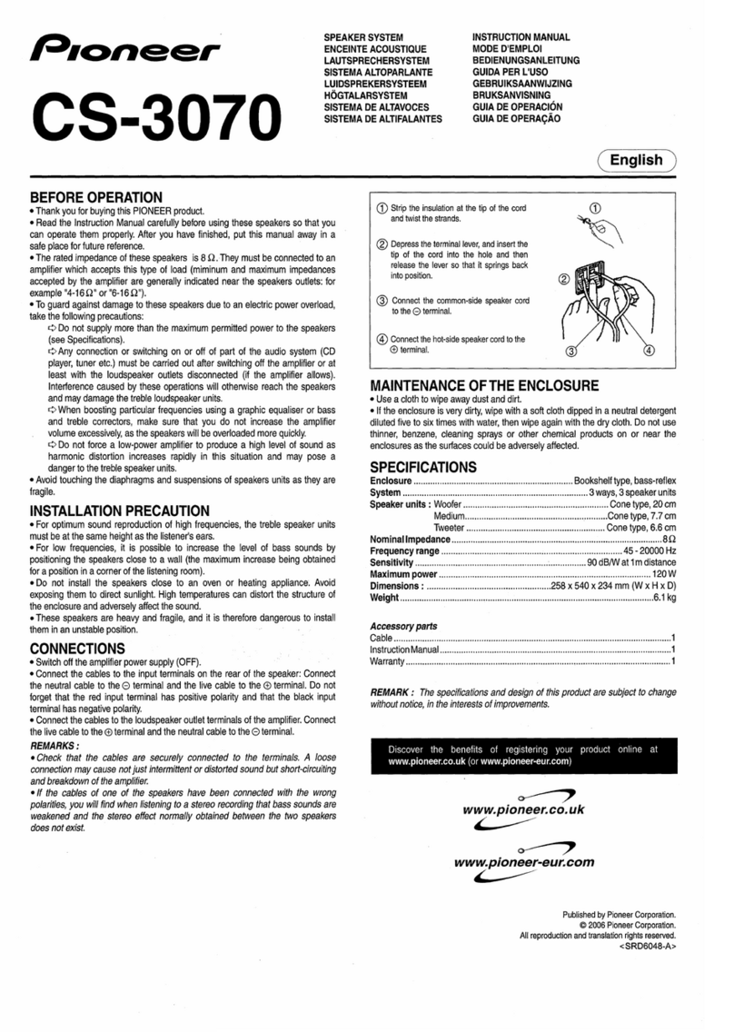 Pioneer CS-3070 instruction manual