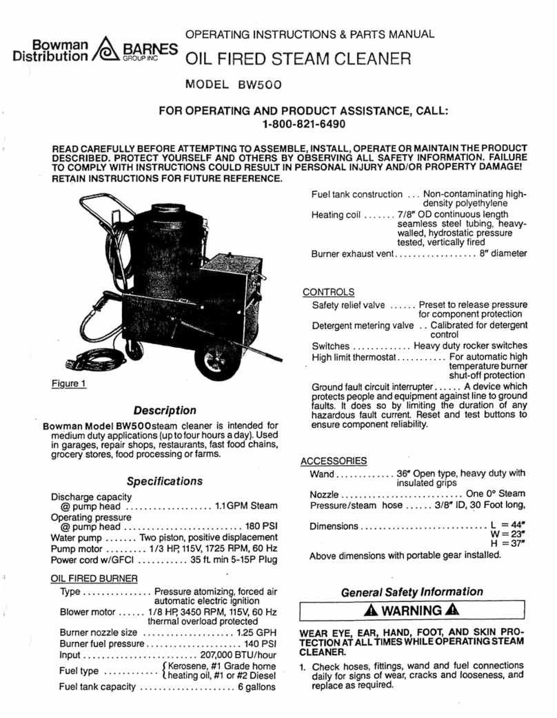 Bowman Distribution BW500 Operating instructions & parts manual