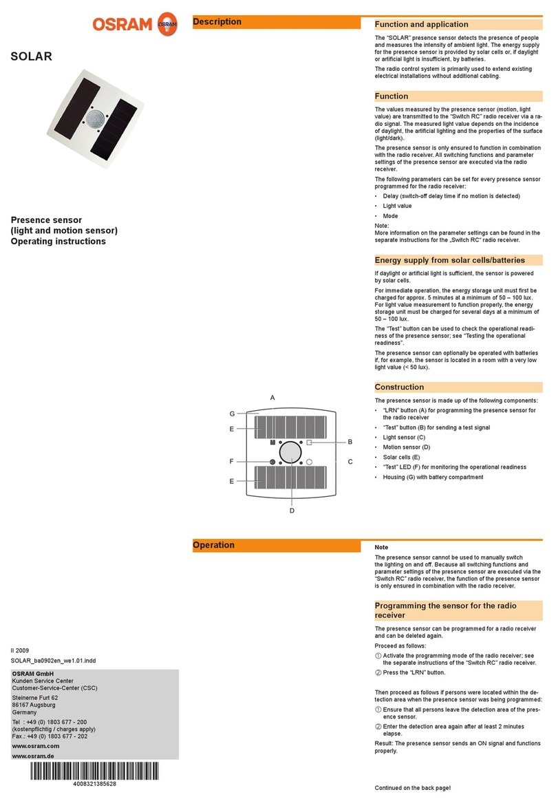 Osram SOLAR User manual Osram SOLAR User manual