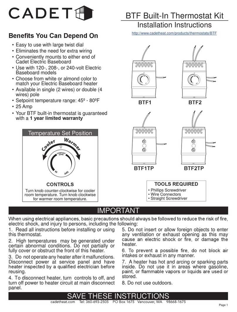 Cadet BTF1 User manual