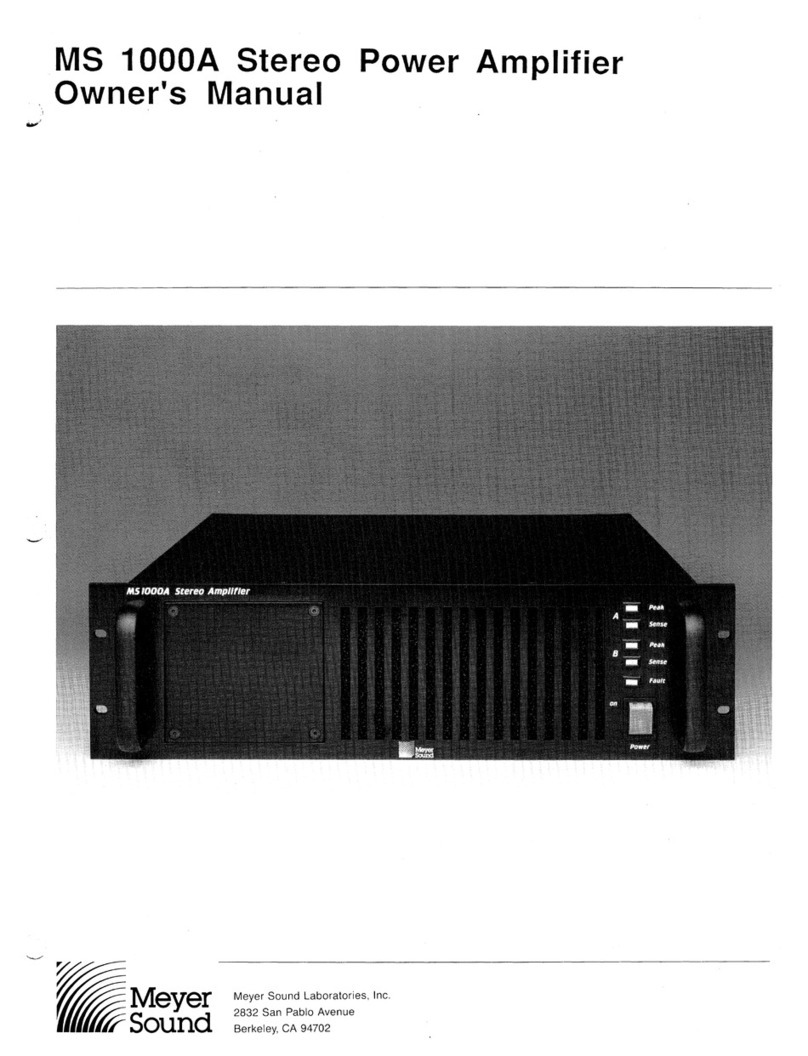 Meyer Sound MS 1000A owner's manual