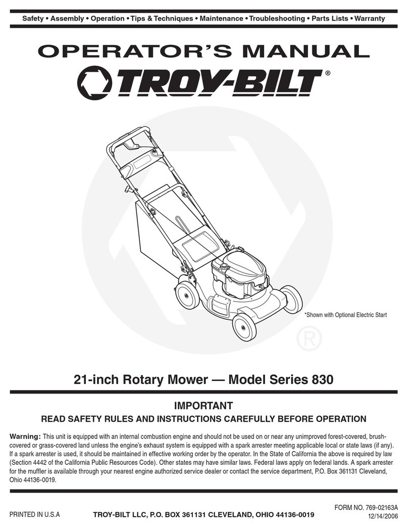 Troy-Bilt 830 Series Operator's manual