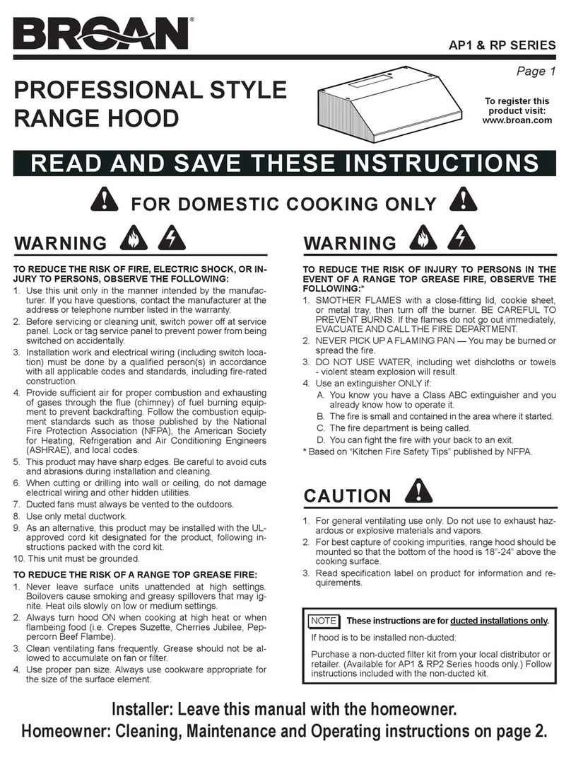 Broan AP1 Series User manual