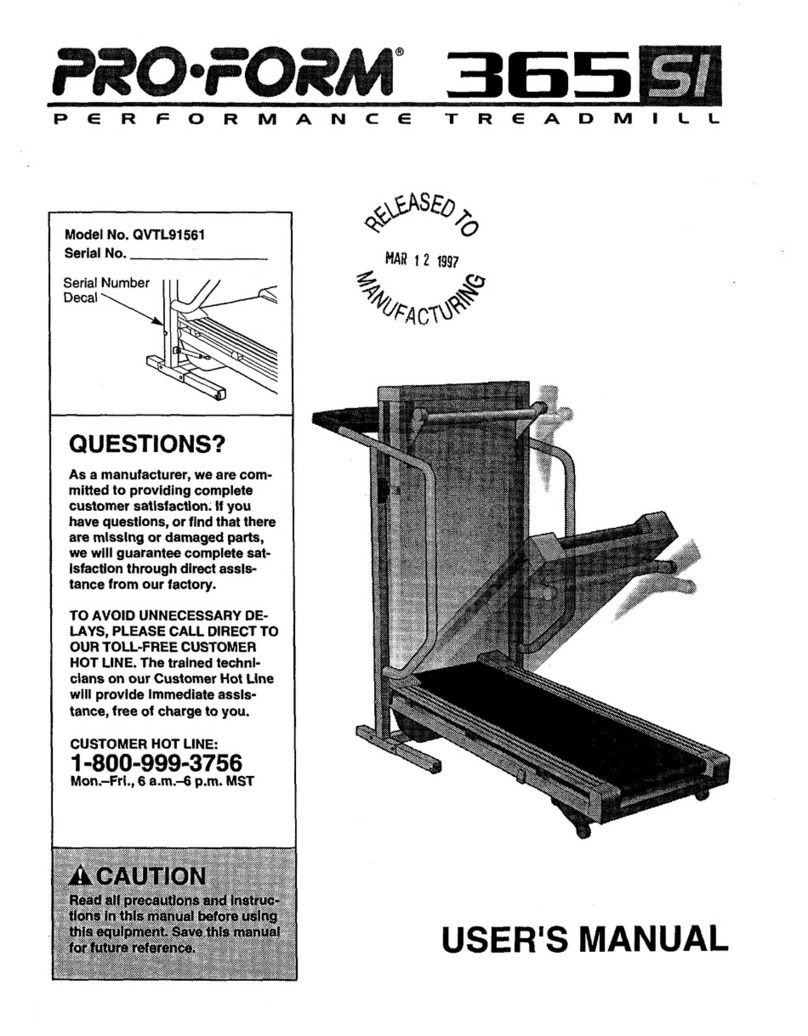 Pro-Form 365SI User manual