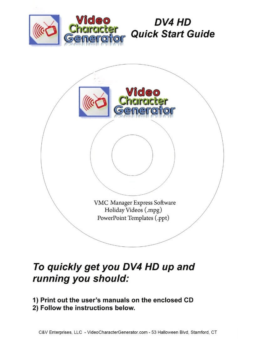 Video Character Generator DV4 HD quick start guide