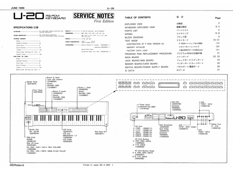 Roland U-20 Operating and maintenance manual