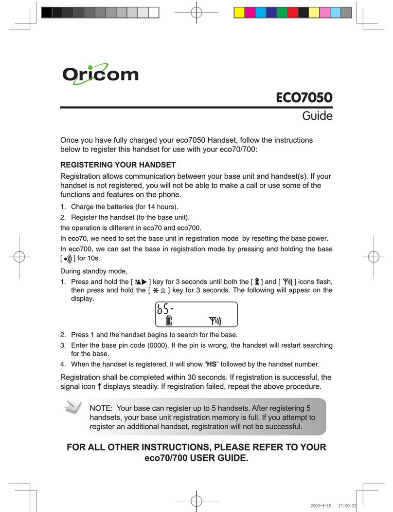 Oricom ECO7050 Guide manual