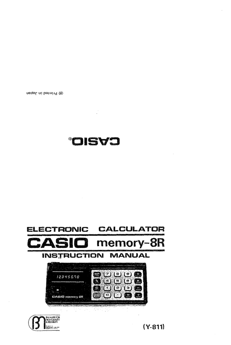 Casio memory-8R Y-811 User manual Casio memory-8R Y-811 User manual