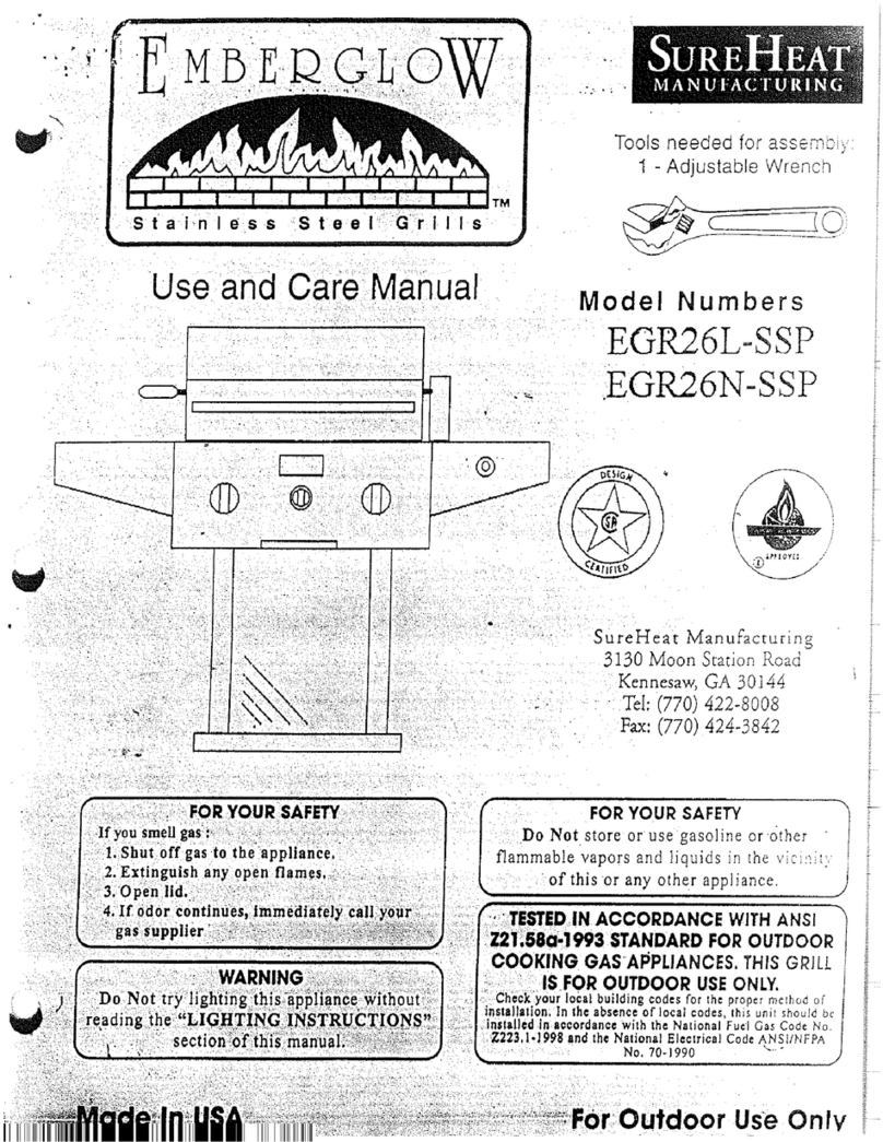 EmberGlow EGR26L-SSP use and care manual