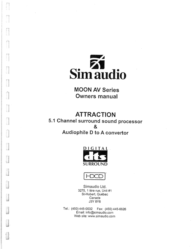 Simaudio moon av series owner's manual