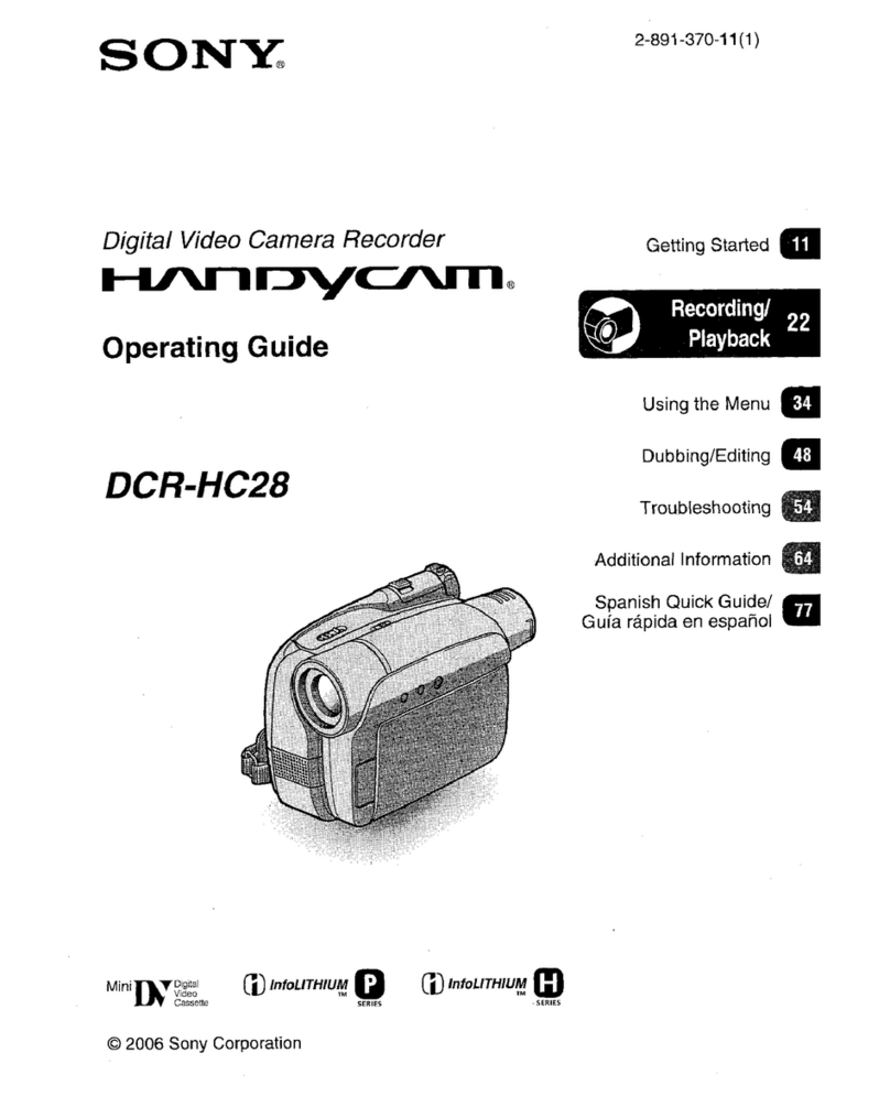Sony DCR-HC28 - Minidv Handycam Camcorder operating guide
