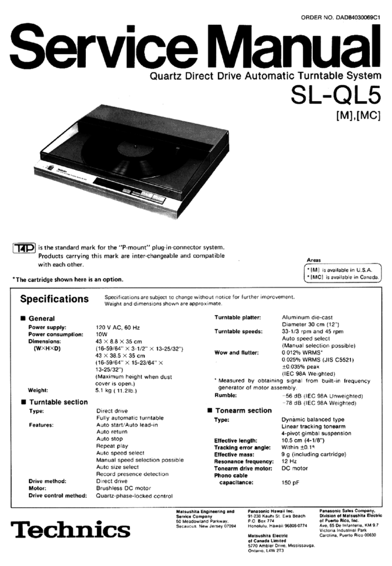 Technics SL-QL5 User manual Technics SL-QL5 User manual
