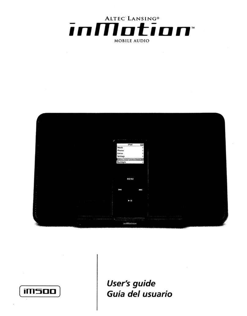 Altec Lansing inMotion IM500 User manual Altec Lansing inMotion IM500 User manual