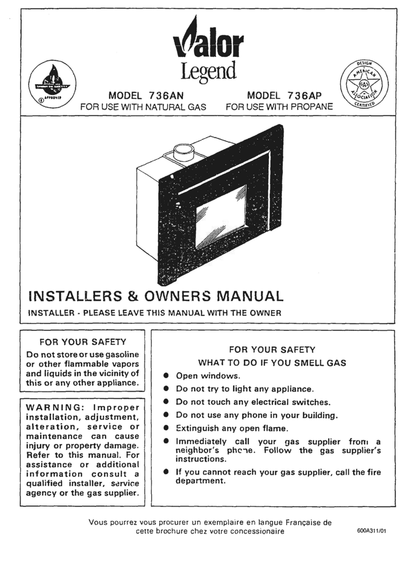 Valor Legend 736AN Installer's & owner's manual Valor Legend 736AN Installer's & owner's manual