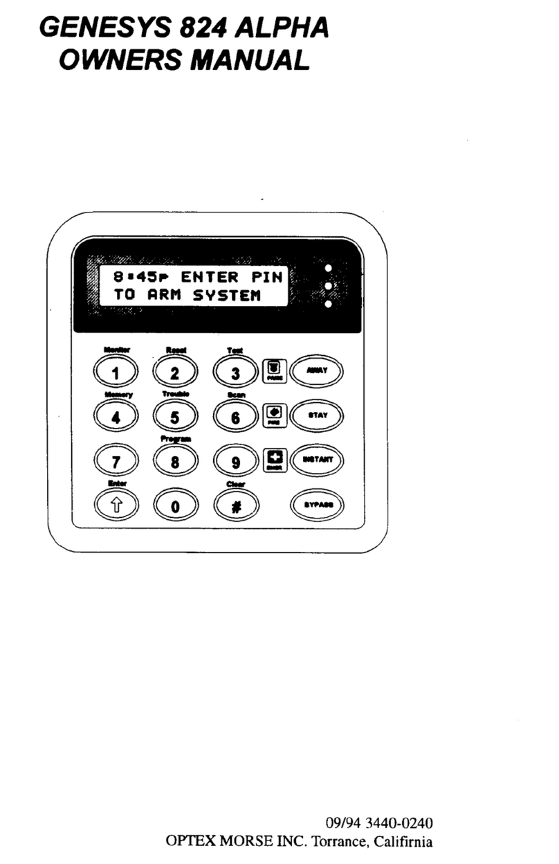 Optex Morse Genesys 824 Alpha owner's manual