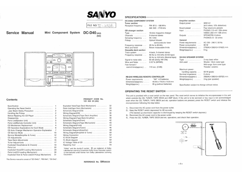 Sanyo DC-D40 Service manual