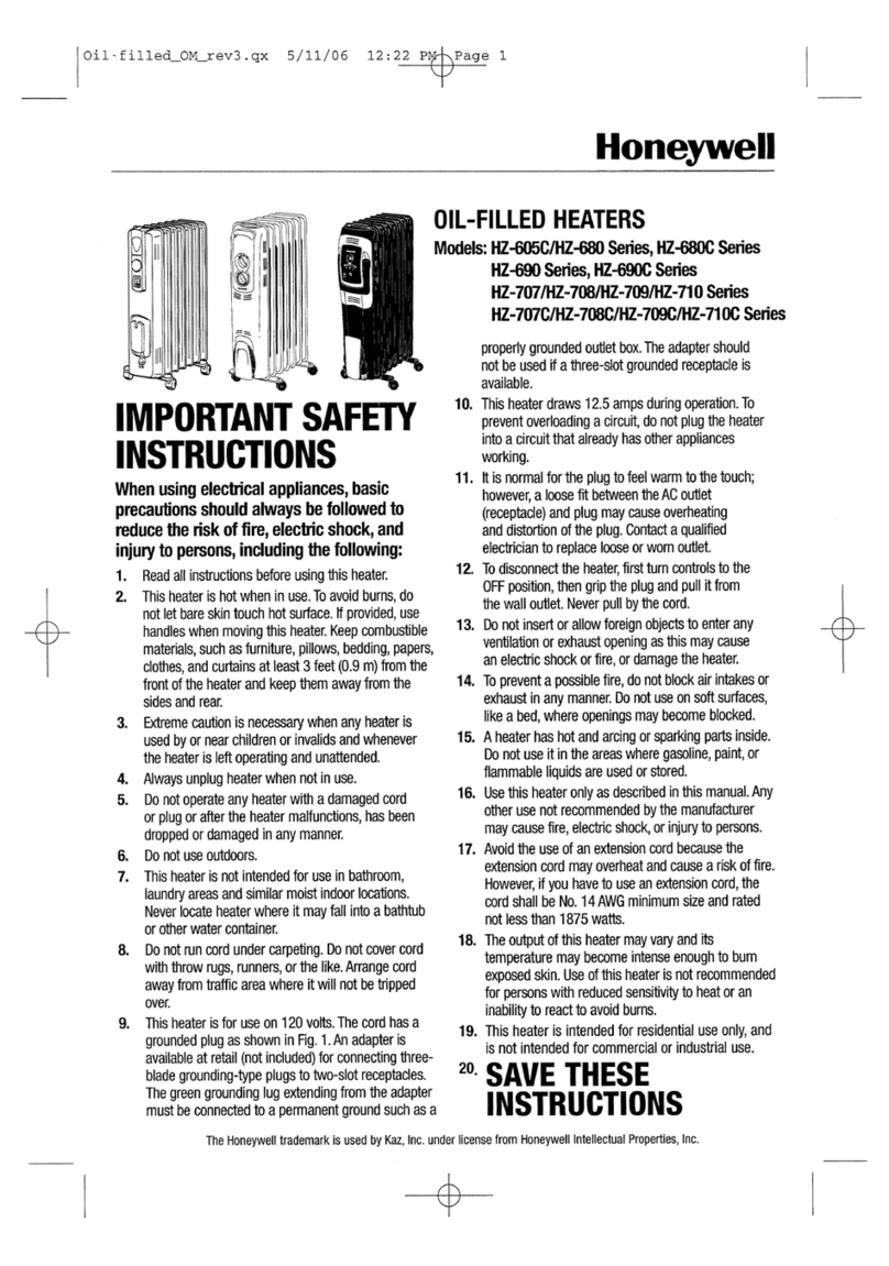 Honeywell HZ-605c series Important safety information