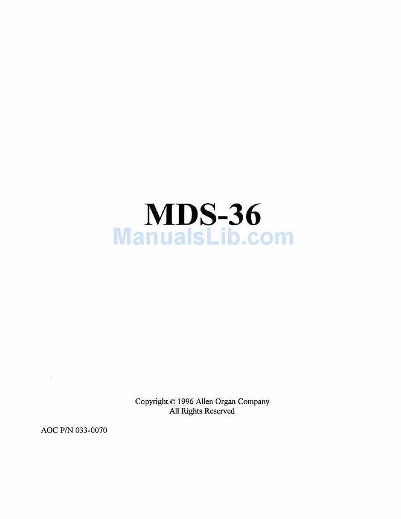 Allen Organ Company LLC MDS-36 owner's manual