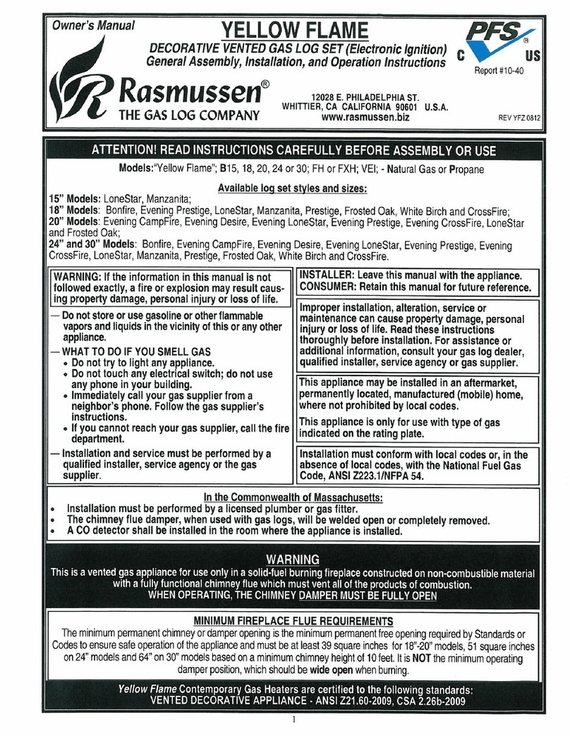 Rasmussen Yellow Flame owner's manual
